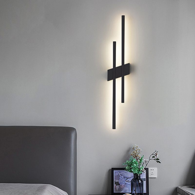 Minimalism Brass Wall Sconce Linear LED Sconce Lighting for Living Room