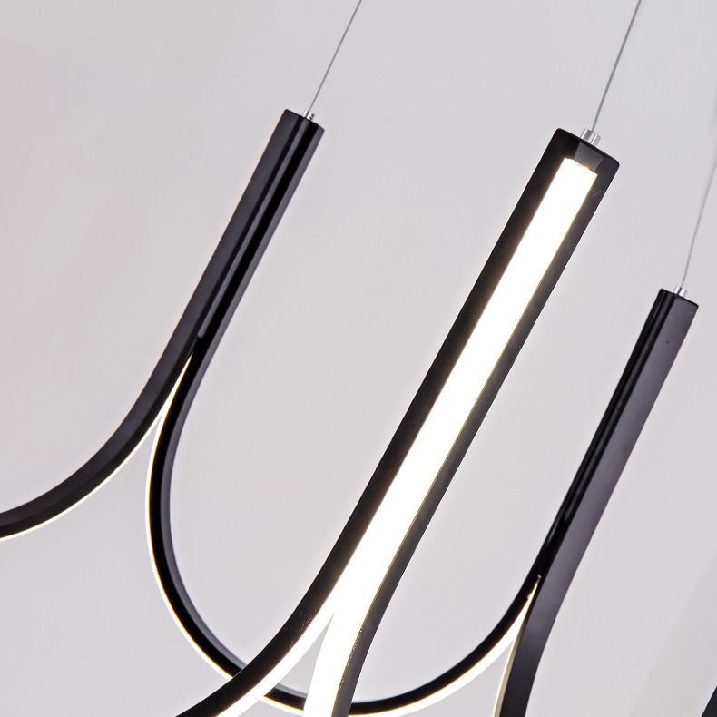 Lámpara de lámpara de metal de forma de U iluminación de lámparas LED modernas para sala de estar