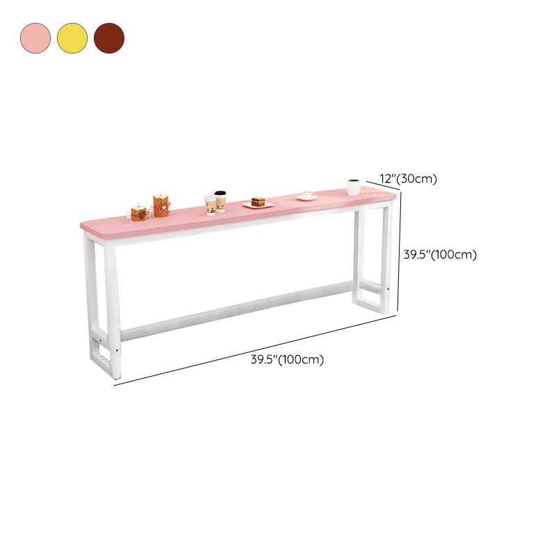 Modern Style Wood Bar Stool Table Rectangle Bar Table for Cafe and Breakroom