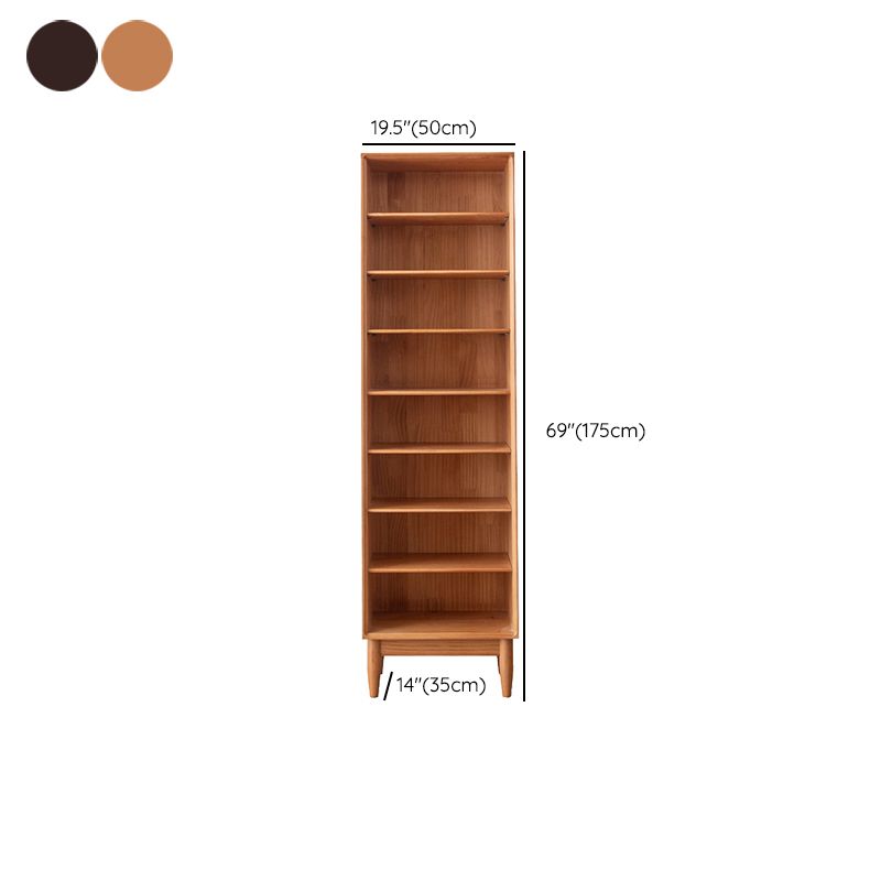 Modern Style Bookshelf Standard Solid Wood Closed Back Bookcase with Shelves