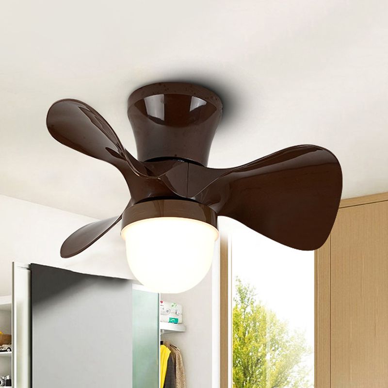 22 "breites Schlafzimmer -Anhänger Lüfter Licht zeitgenössische Halbmontagebeleuchtung mit Schüssel Acrylschatten, 3 Klingen