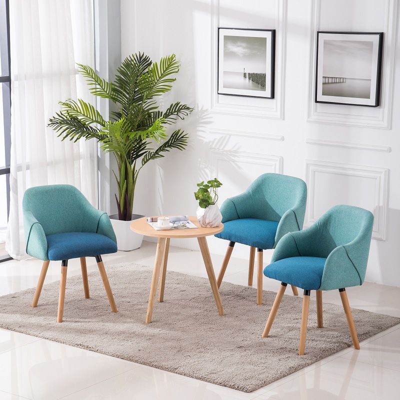Nordic Style Solid Wood Dining Room Chair Upholstered Arm Chair for Home Use