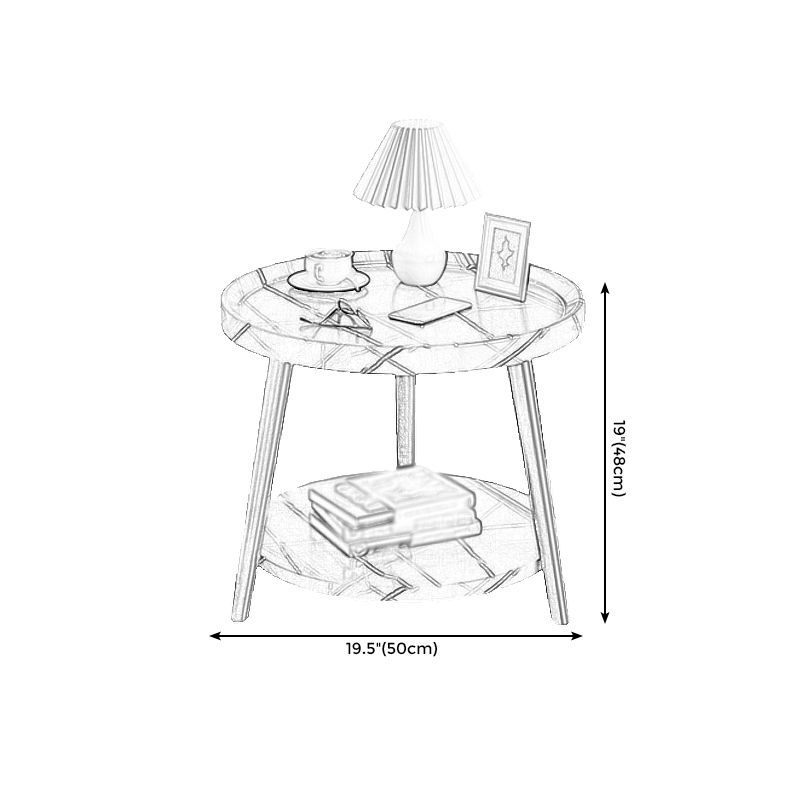 3 Legs Cocktail Table Artificial Wood Walnut/black/white Round Coffee Table