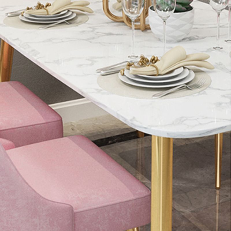 Modern Faux Marble Dining Table Metal Dining Table for Home Use