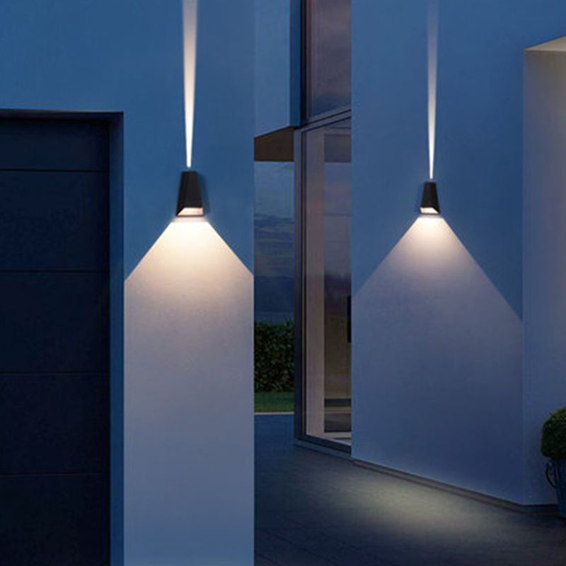 Modern Simple Wall Mount Lamp 2 Lights with Glass Shade for Garden
