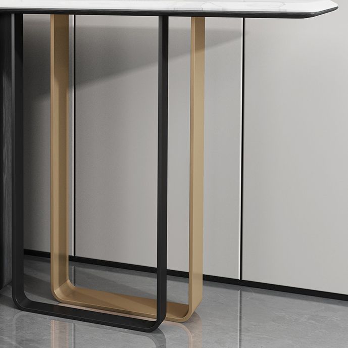 Glam Stone Accent Table Rectangle Console Sofa Table for Hall