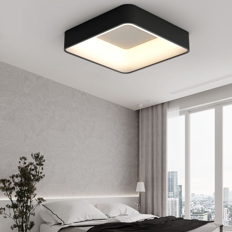 Square Ceiling Mount Light Modern LED Ceiling Light with Acrylic Shade for Bedroom