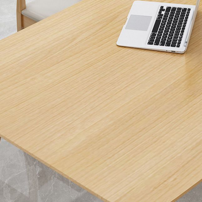Vast hout eigentijdse rechthoekige eettafel natuurlijke houten boventafel met 4 poten