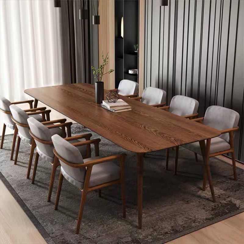 Rectangle Shape Simplicity Dining Table Solid Wood Fixed Table for Home