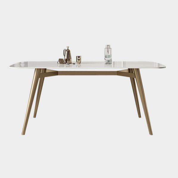 Contemporary Table Dining Set with Sintered Stone Table and Upholstered Chairs