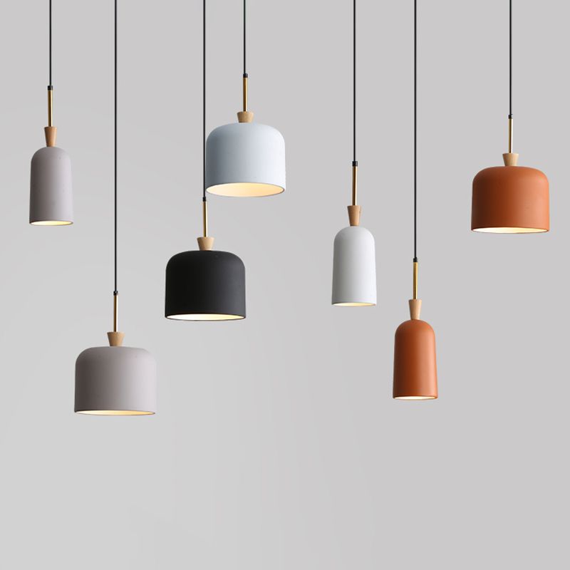 Lumo a sospensione singolo industriale Light Macaron Metal Hanging Lampada con tonalità di resina colorata