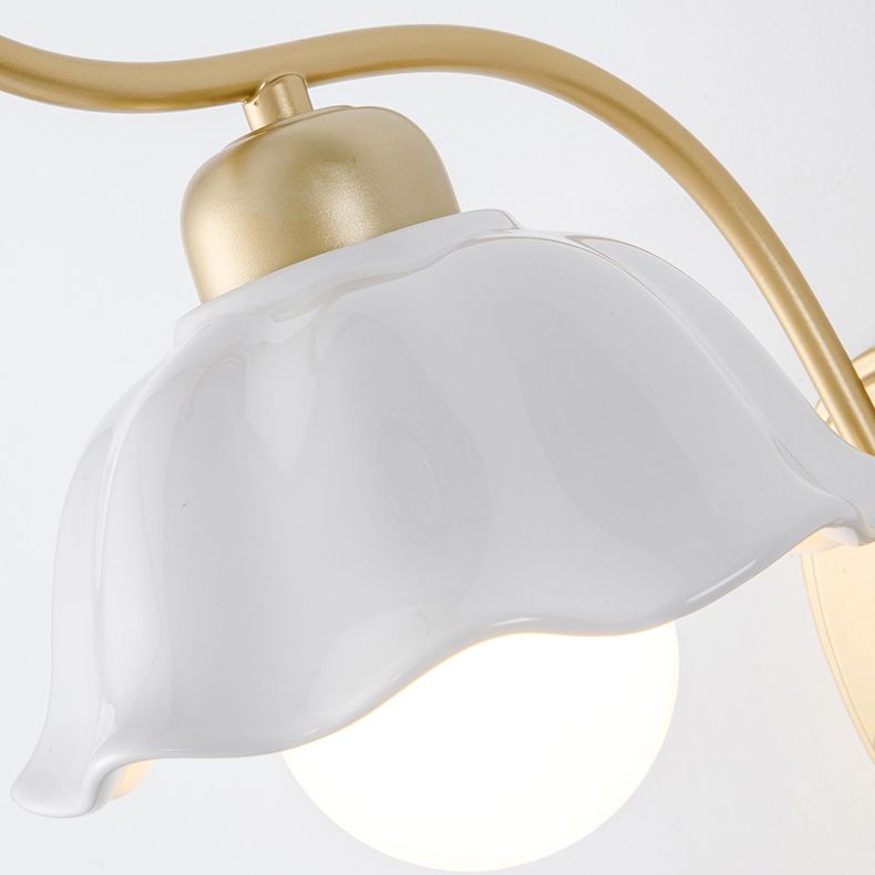 Modern Gold Vanity Lighting Ceramic Shade Wall Light Fixture for Bathroom