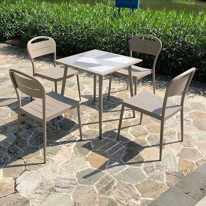 Modern 1/5/7 Pieces Dining Table Set Stone Dining Table Set for Outdoor