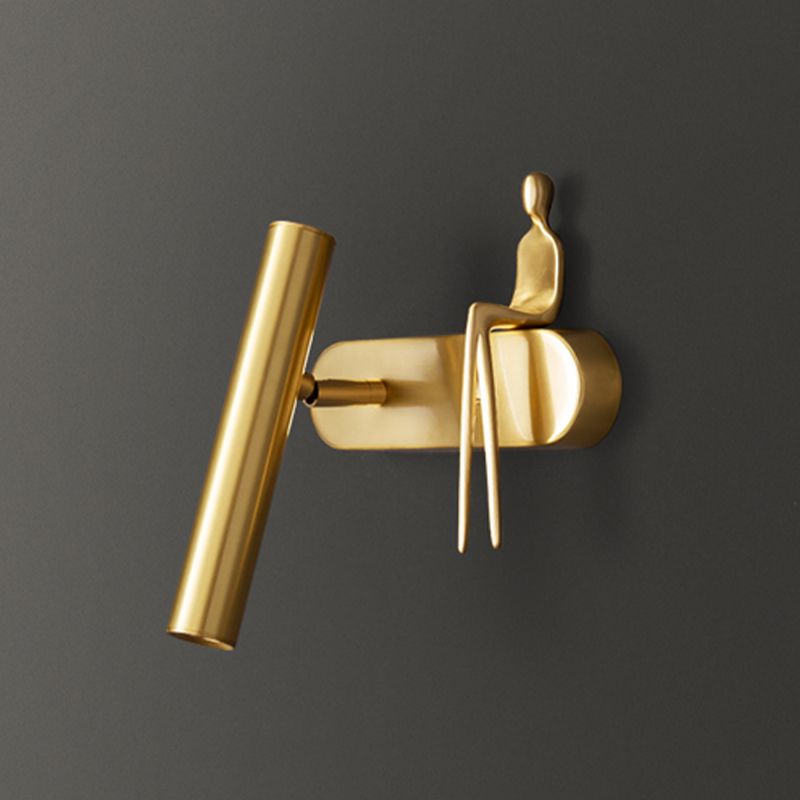 Copper Wall Lamp Modern Style Wall Mount Lamp with Metal Shade for Bedroom