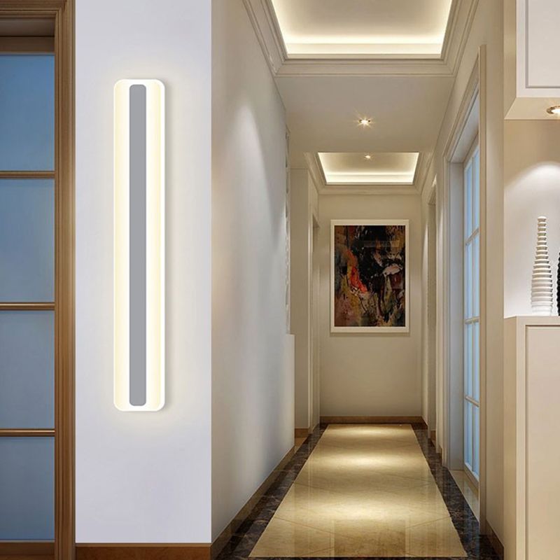 White Strip Mirror Light Nordic Style Metal LED Wall Sconce for Bathroom
