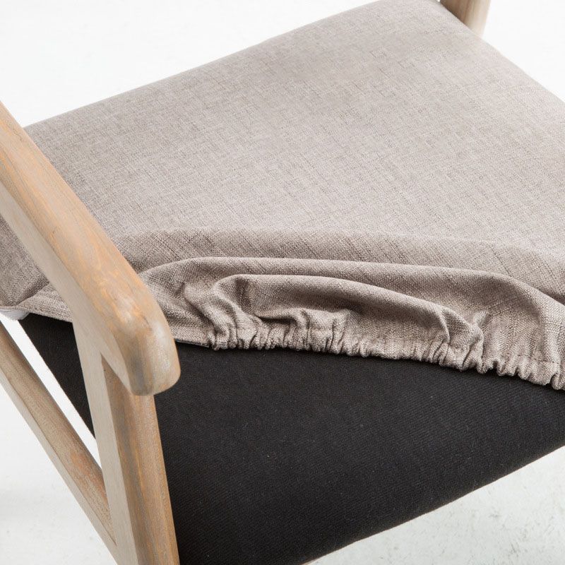 Silla de comedor tapizada de madera de caucho de granja con acabado mate abierto