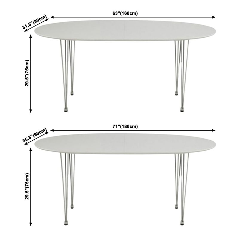 Metal Modern Oval Dining Table Sintered Stone Dining Table with 4 Legs