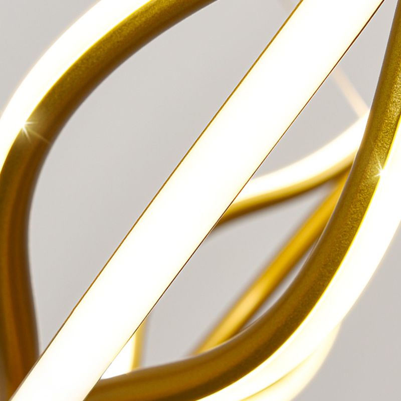 Moderne LED -Kronleuchter -Beleuchtungskörper Wohnzimmer Lineare Kronleuchterlampe in Gold