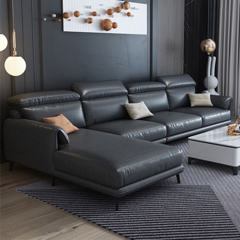 Modern Style Loose Back Sectional Pillow Top Arm 4-seater Sectional