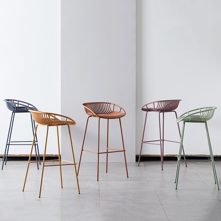 Modern Low Back Bar & Counter Stool Bucket Metal Indoor Counter Stools