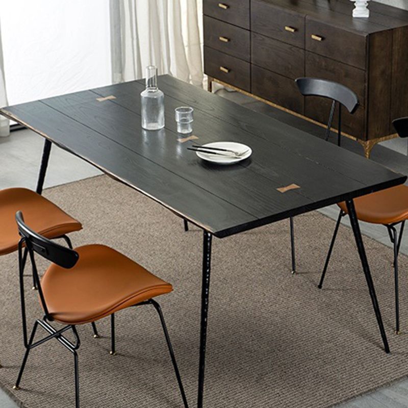 Dining Room Dinner Kitchen Table Black Frame Solid Wood Dining Table