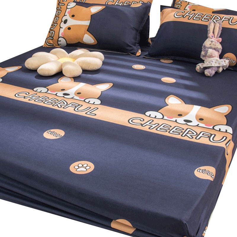 Cartoon Print Bed Sheet Set Modern Cotton Fitted Sheet for Bedroom