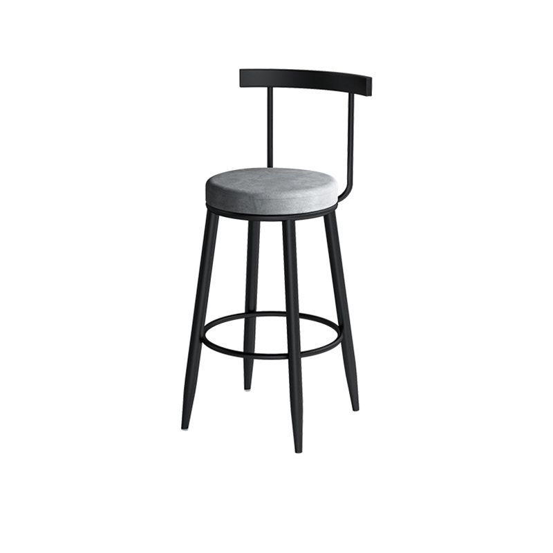 Modern Matte Finish Velvet Counter Stool Low Back Home Barstool