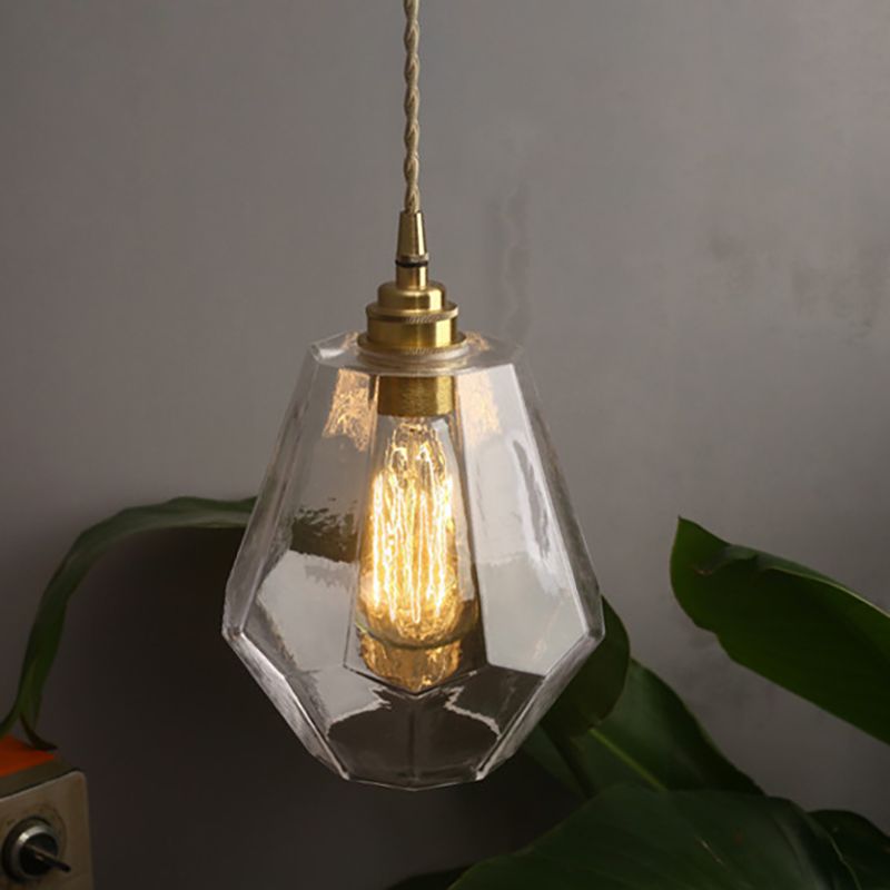 Contemporary Pear Shaped Hanging Lamp Clear Glass 1 Light Pendant Light for Dining Room