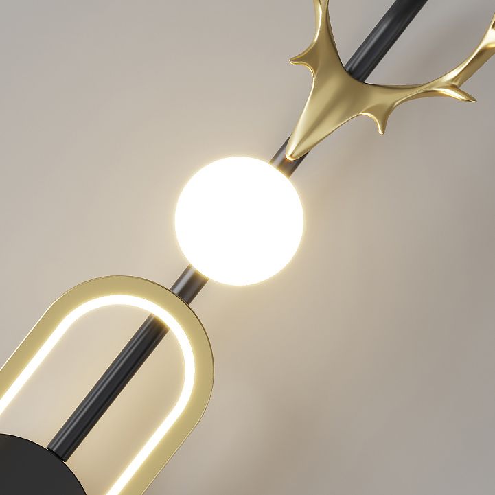 Nordic Metal Wall Light Geometric Antlers Shape 2 Lights Wall Sconce for Bedroom
