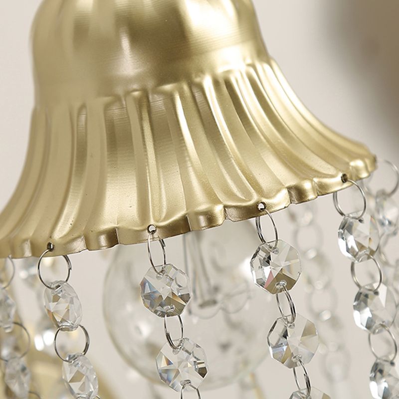 Nordic Style Crystal Wall Sconce Arc Shape Gold Wall Light for Living Room