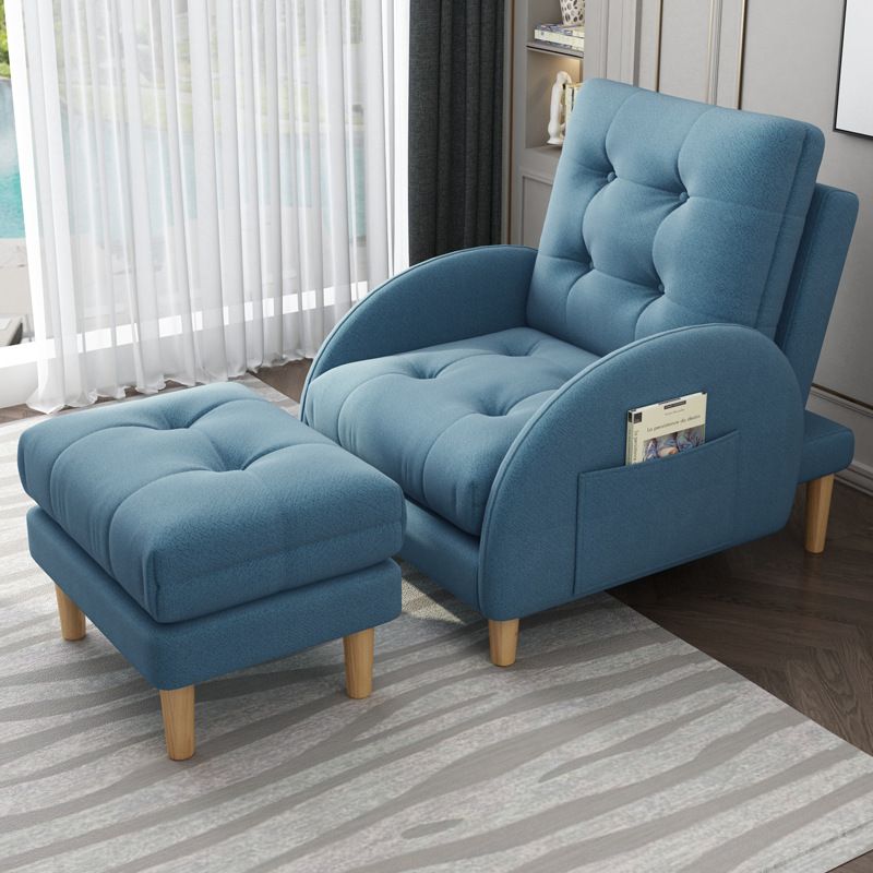 Contemporary Arms Included Basic Four Leg Biscuit Back Accent Room Chair