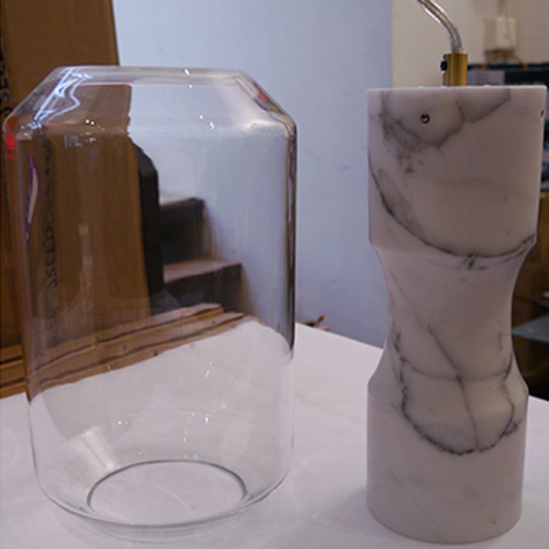 Pendentif de style moderne pierre lumineuse 1 lumière suspendue Lumière en blanc pour le chevet