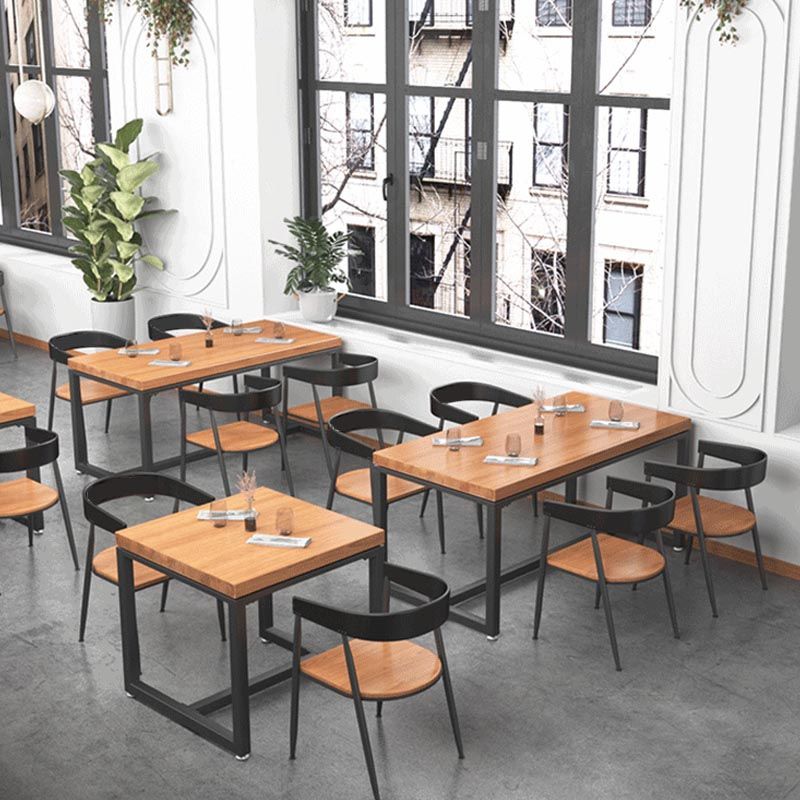 1/5 Pieces Dining Set Industrial Solid Wood Dining Table Set for Home Use