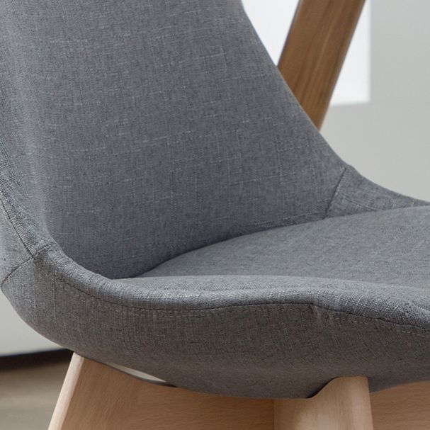 Scandinavian Bedroom Upholstered Side Chair Matte Finish Parsons Dining Chair