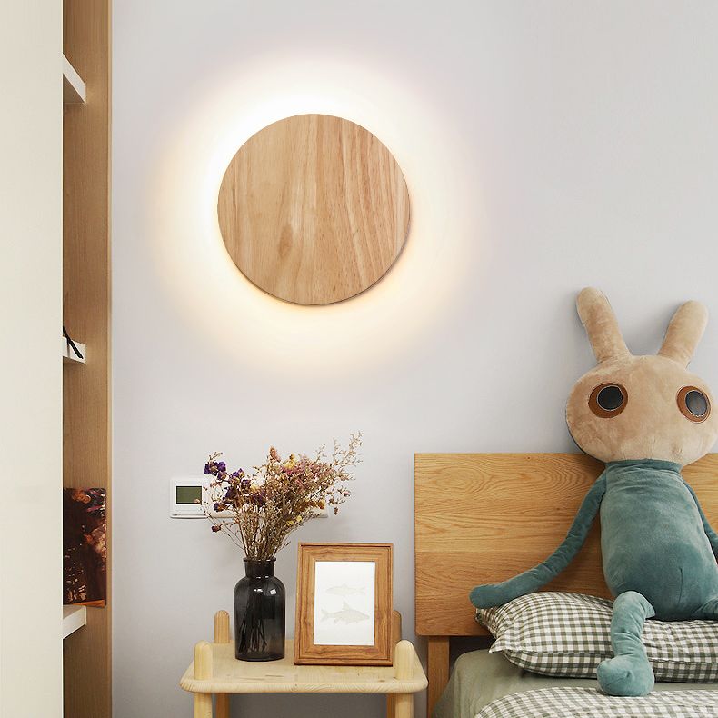 Modern Wall Sconce, illuminazione montata in legno giapponese a 1 luce per camera da letto