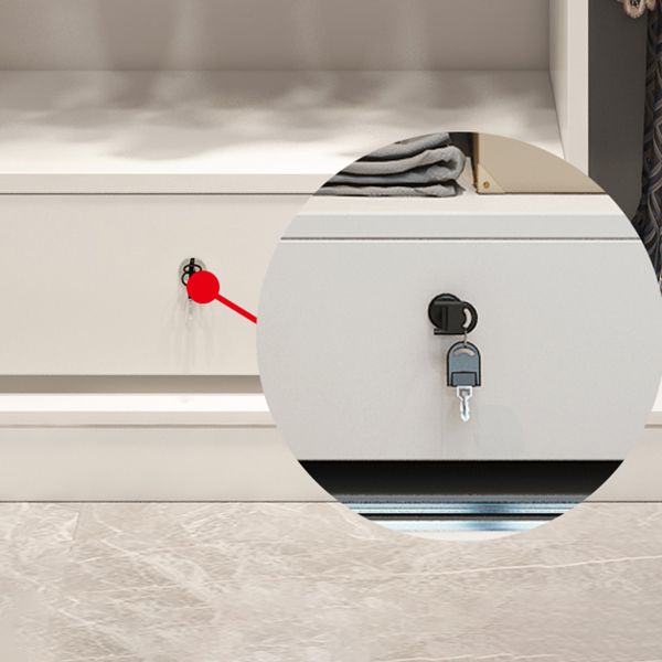 White Engineered Wood Wardrobe Closet Contemporary Wardrobe for Bedroom