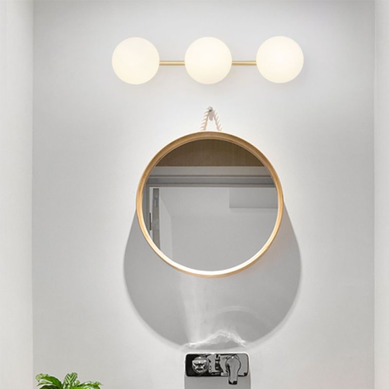 Contemporary Vanity Lighting Orb Glass Wall Light Fixture for Bathroom