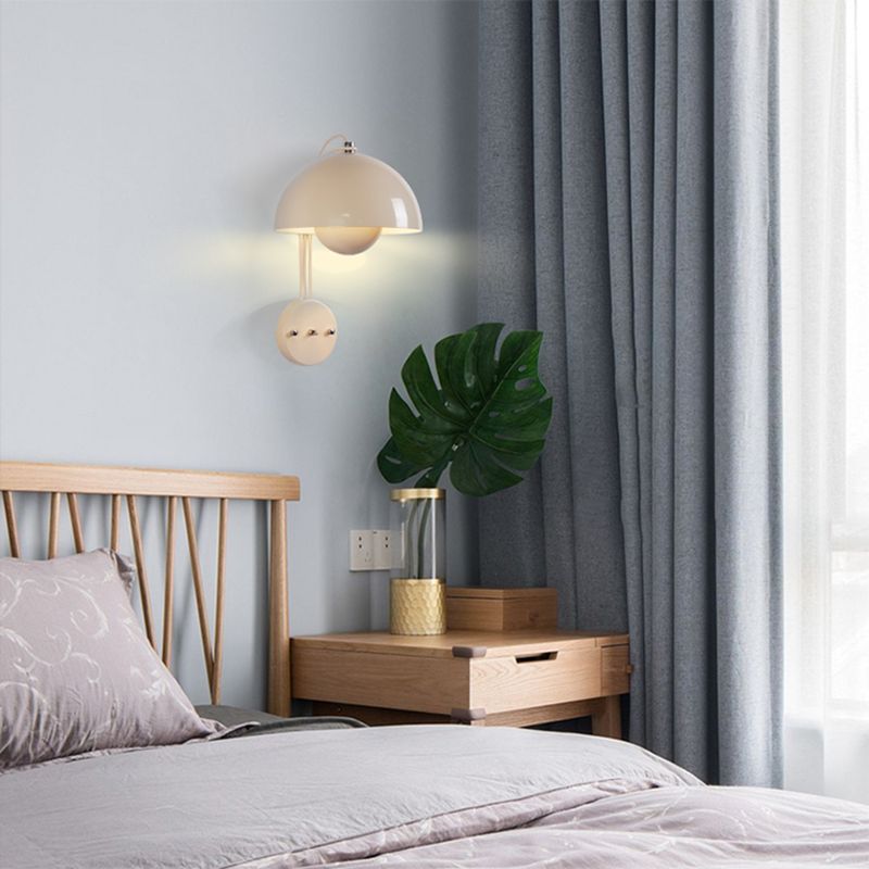 Modern Style Metal Wall Lighting Fixtures 1-Light Dome Sconce Light Fixture