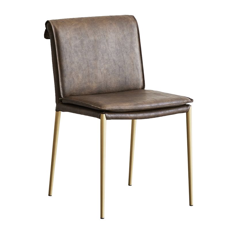 Modern Style Side Chair Upholstered Dining Chair with Metal Base