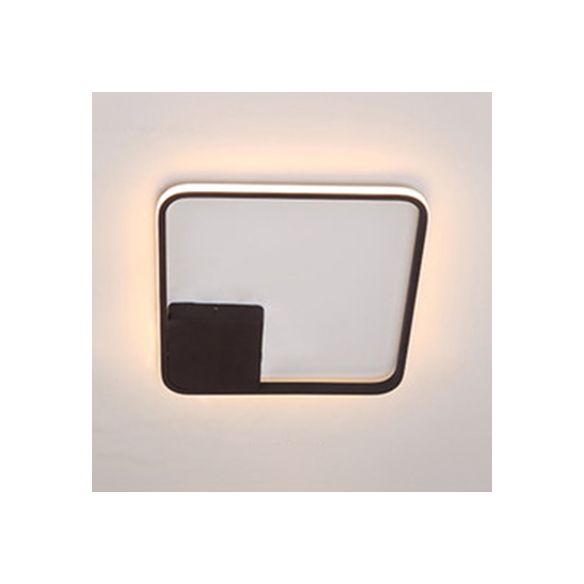 Brown/White Frame Ceiling Lighting Simplicity 1/2/3-Light Acrylic Semi Flush Mount Light in Warm/White/Natural Light, 16"/19"/23" Wide