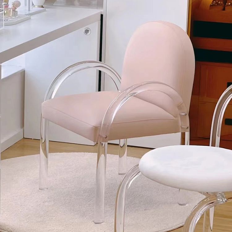 Nordic Style Transparent Acrylic Dining Chair with Upholstered for Home