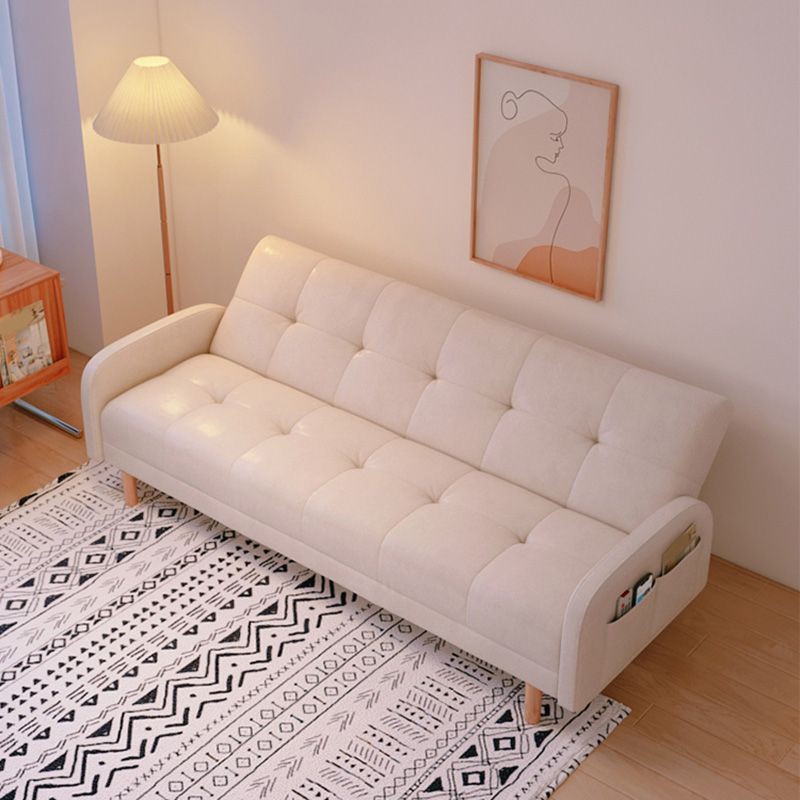 Modern Faux Leather Loose Back Seating Hair Pin Legs Sofa for Apartment