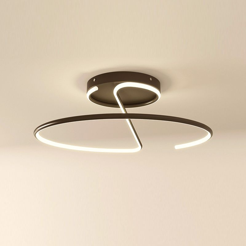 Nordic Metal Ceiling Light Linear 1 Light Flush Mount Ceiling Light for Bedroom