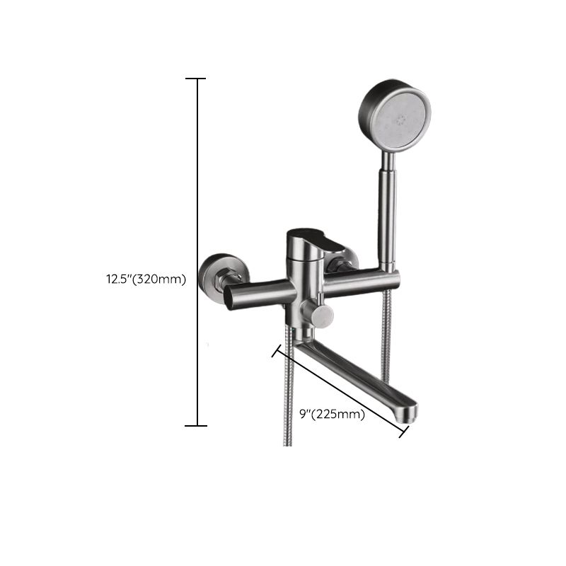 Wall Mounted Metal Tub Filler Low Arc Swivel Bathroom Faucet