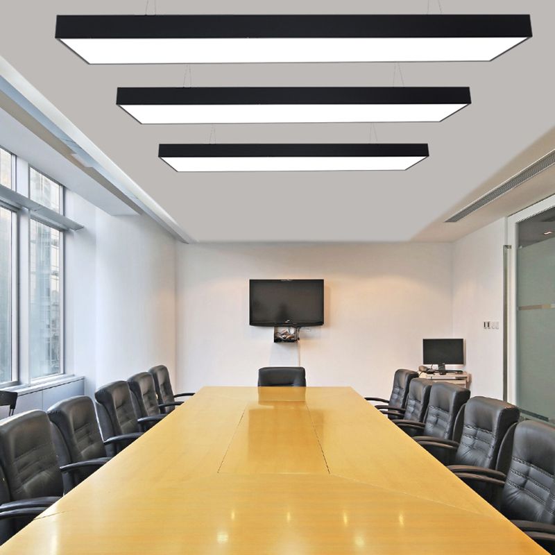 Lampes suspendues modernes avec des luminaires d'éclairage de pendentif à LED noir en acrylique pour le bureau