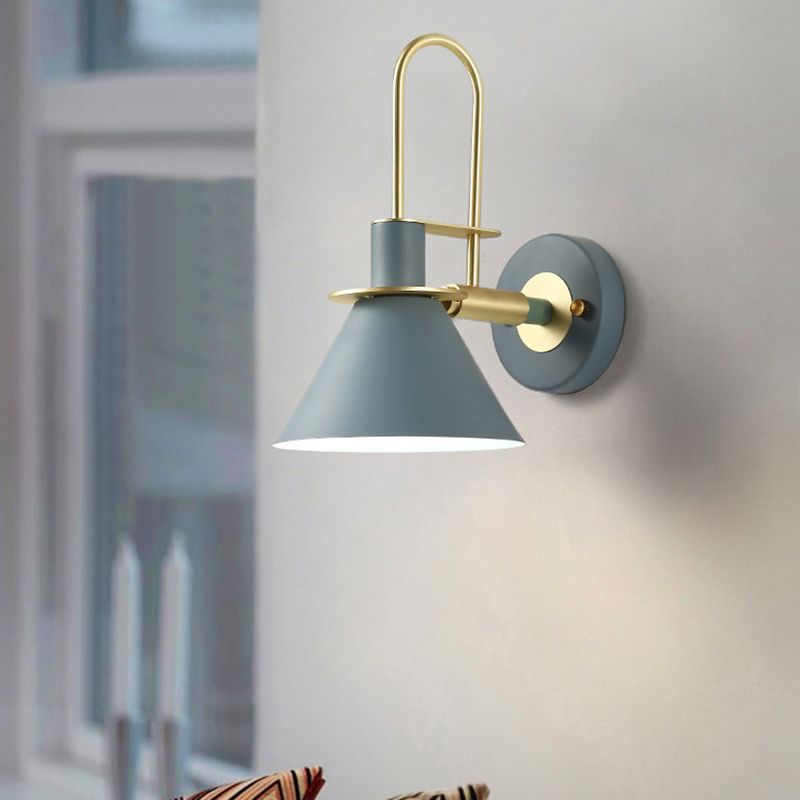 Cone Shape Metal Sconce Light Modern Style Wall Lamp for Dining Room