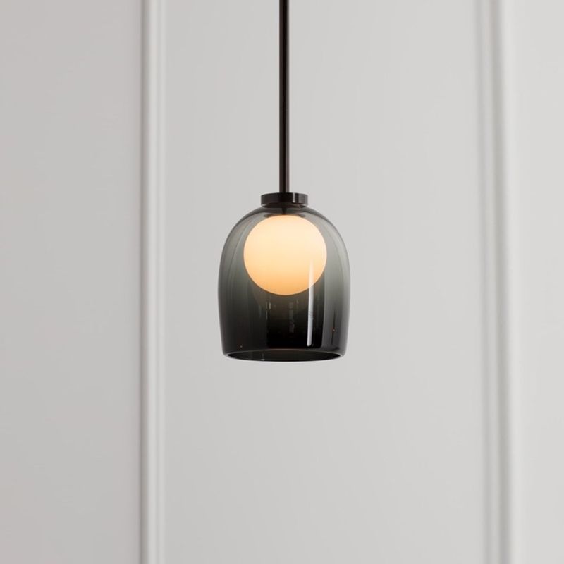 Bell Hanging Light Fixtures Modern Glass Pendant Lamp for Dining Room Table