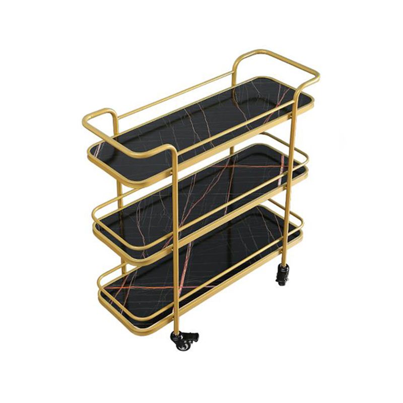 Modern Rolling Prep Table Metal Rectangular Prep Table for Home Use