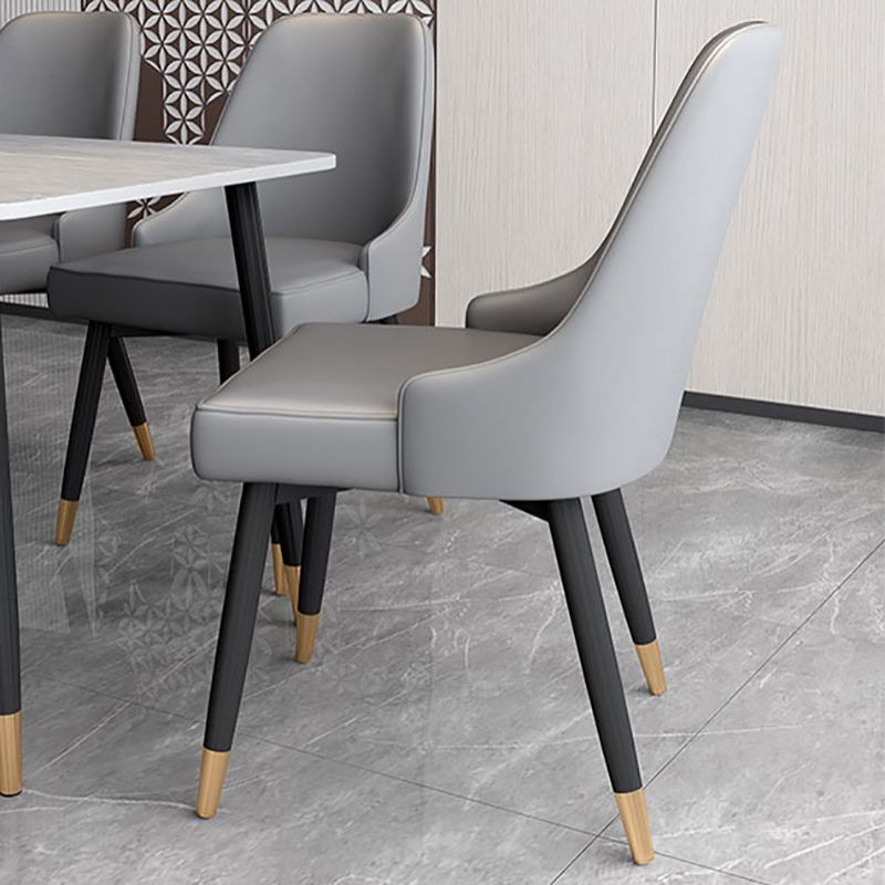 Sillas de comedor sin brazos tapizadas de diseño escandinavo con respaldo sólido que cena la silla lateral