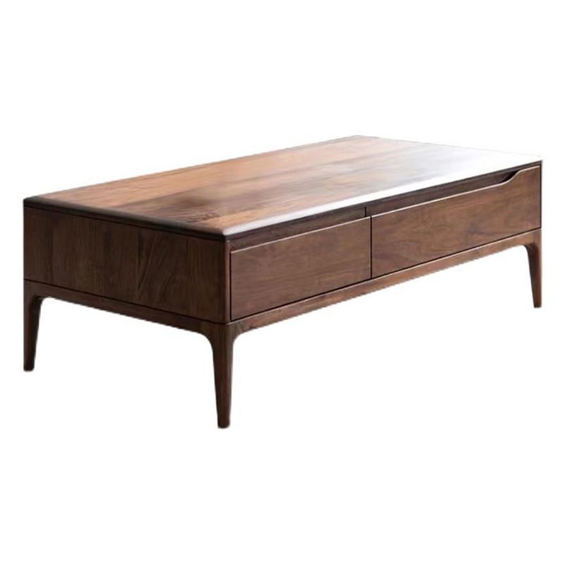 23" Wide Contemporary Coffee Table Rectangle Solid Wood Cocktail Table